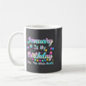 1月は私の誕生日ですはい1月まるまる コーヒーマグカップ (左)