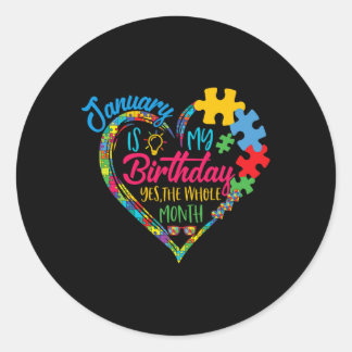 1月は私の誕生日Yesは全体の月自閉症 ラウンドシール