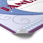 1月アールデコ雪山冬の景色 ポスター (角)