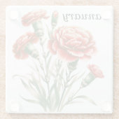 1月カーネーションガラスコースターと五徳 ガラスコースター (裏面)