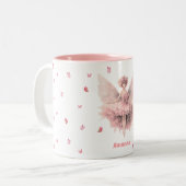 1月カーネーションフェアリー誕生月花 ツートーンマグカップ (正面左)