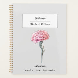 1月カーネーション誕生パーソナライズされた花 プランナー手帳