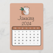 1月スタンドアロンかわいい猫と植物カレンダー メニュー (正面)