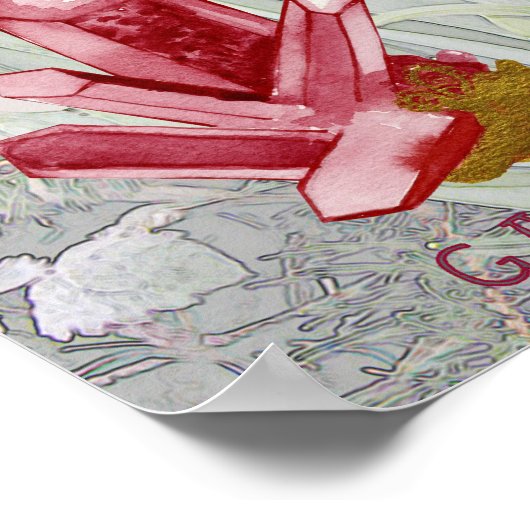 1月スノードロップズとガーネット誕生日 ポスター (角)