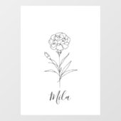 1月パーソナライズされたカーネーション誕生花 ウィンドウサイン (シート)