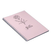 1月パーソナライズされたカーネーション誕生花 ノートブック (右側)