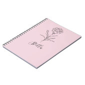 1月パーソナライズされたカーネーション誕生花 ノートブック (左側)