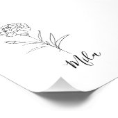 1月パーソナライズされたカーネーション誕生花 フォトプリント            (角)