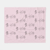 1月パーソナライズされたカーネーション誕生花 フリースブランケット (正面(横))