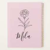 1月パーソナライズされたカーネーション誕生花 プランナー手帳 (裏面)