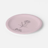 1月パーソナライズされたカーネーション誕生花 ペーパープレート (アングル)