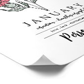 1月パーソナライズされたカーネーション誕生花 ポスター (角)