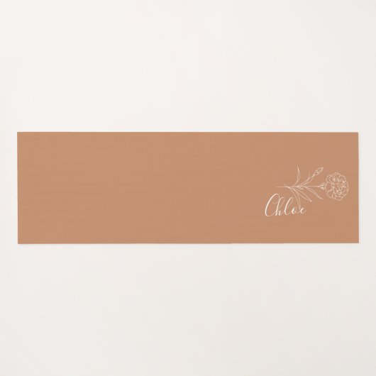 1月パーソナライズされたカーネーション誕生花 ヨガマット (裏面(横))