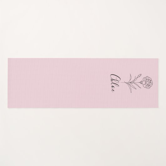 1月パーソナライズされたカーネーション誕生花 ヨガマット (正面(横))