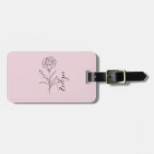 1月パーソナライズされたカーネーション誕生花 ラゲッジタグ (正面横)