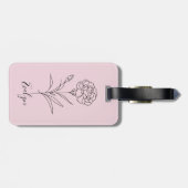 1月パーソナライズされたカーネーション誕生花 ラゲッジタグ (裏面横)