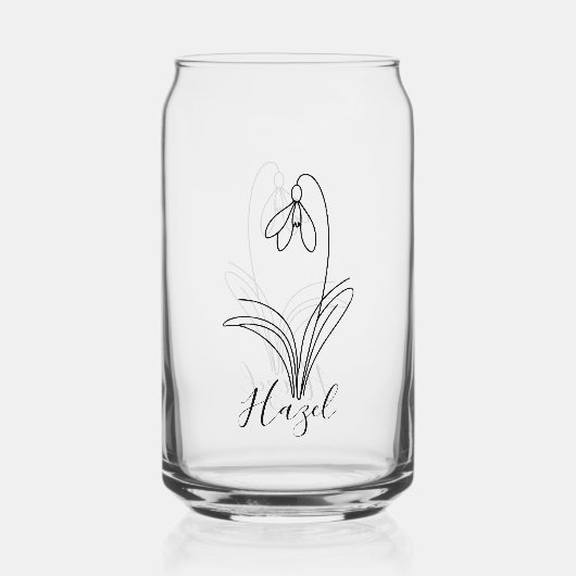 1月パーソナライズされた誕生花 ガラス缶 (正面)