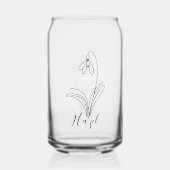 1月パーソナライズされた誕生花 ガラス缶 (裏面)