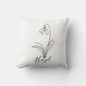 1月パーソナライズされた誕生花 クッション (正面)