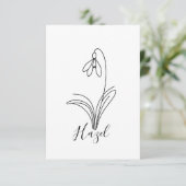 1月パーソナライズされた誕生花 サンキューカード (スタンド正面)