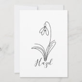 1月パーソナライズされた誕生花 招待状 (正面)