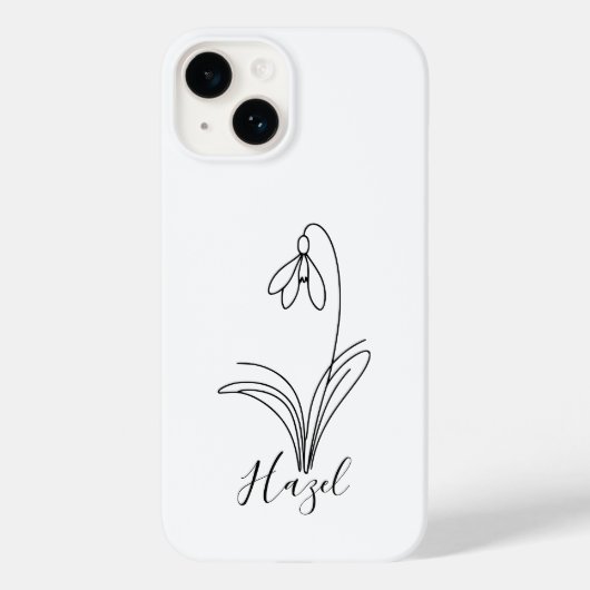 1月パーソナライズされた誕生花 Case-Mate iPhoneケース (裏面)