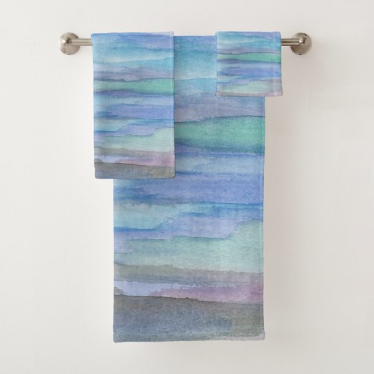 1月モーニングブルー抽象芸術 バスタオルセット (インサイチュ)