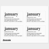 1月定義Tシャツ 長方形シール (シート)