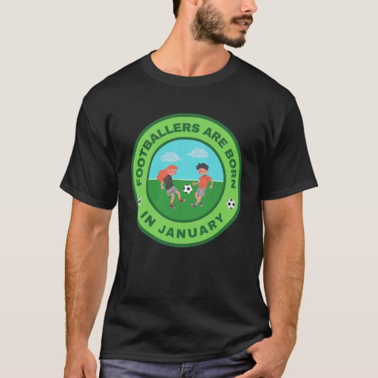 1月生まれのサッカー選手の別デザイン Tシャツ (正面)