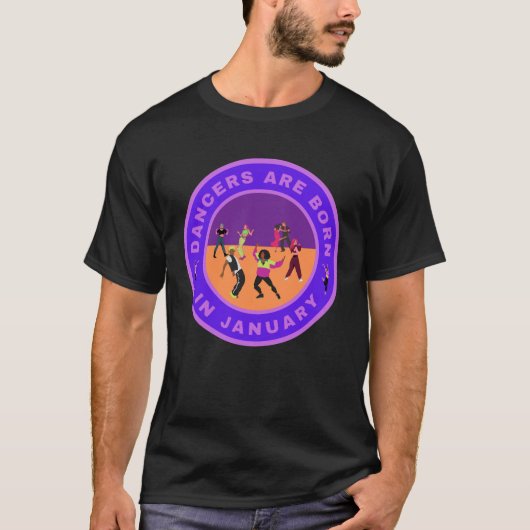 1月生まれのダンサー向けの別デザイン Tシャツ (正面)