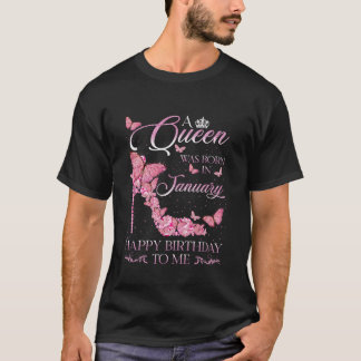 1月生まれの女王 お誕生日おめでとう 女性 ダイヤ Tシャツ