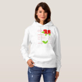 1月生まれの誕生石ガーネットフード付きスウェットシャツ パーカ (正面フル)