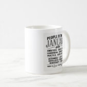 1月生まれ グレー・タイポグラフィーデザイン コーヒーマグカップ (正面右)
