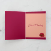 1月結婚の赤いピンクのローズカスタマイズカード カード (内部)