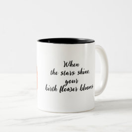 1月誕生フラワーカーネーションとロマンチックなデ ツートーンマグカップ