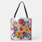 1月誕生フラワーカーネーションエネルギー トートバッグ (正面)