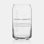 1月誕生フラワーカーネーション名前をカスタムする ガラス缶 (裏面)