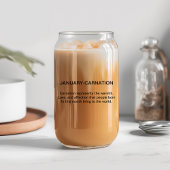 1月誕生フラワーカーネーション名前をカスタムする ガラス缶