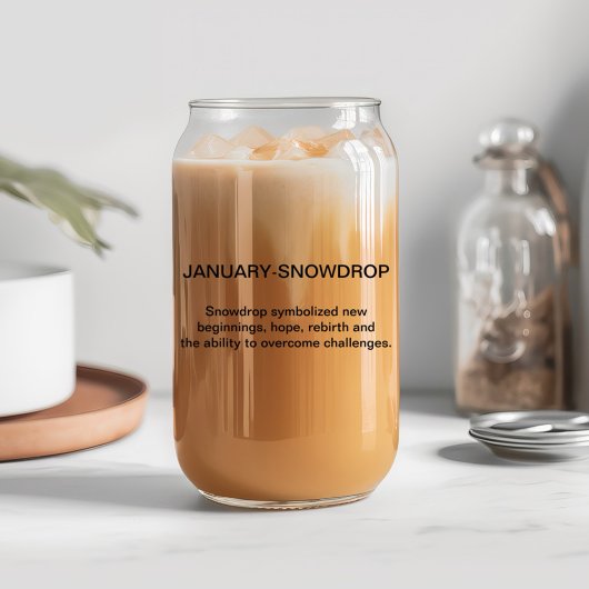 1月誕生フラワースノードロップウィズ名前をカスタムする ガラス缶