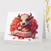 1月誕生日カード カード (黄色い花)