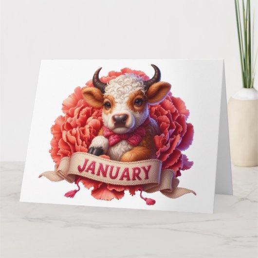 1月誕生日カード カード (正面)