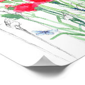 1月誕生日カーネーション誕生月花 ポスター (角)