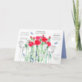 1月誕生日レッドピンクカーネーション花 カード (正面)