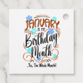 1月誕生日月、全月、日パーティー フェイバータグ (裏面)