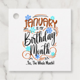 1月誕生日月、全月、日パーティー フェイバータグ
