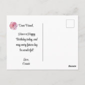 1月誕生日誕生月カーネーションフラワー ポストカード (裏面)