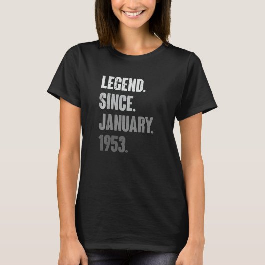 1月誕生日70th装飾70歳Vint Tシャツ (正面)