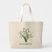 1月誕生月カスタム花の贈り物 ラージトートバッグ (裏面)