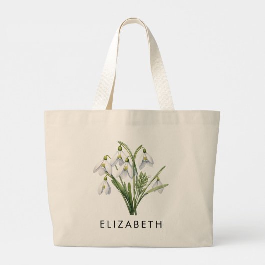 1月誕生月カスタム花の贈り物 ラージトートバッグ (裏面)