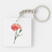 1月誕生月フラワーカーネーション キーホルダー (裏面)